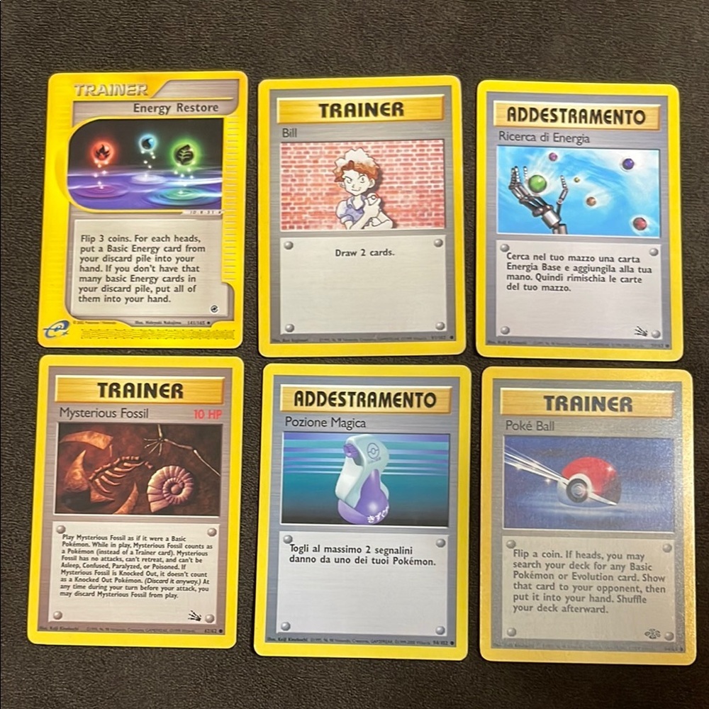 6 Vintage Trainer Card Set